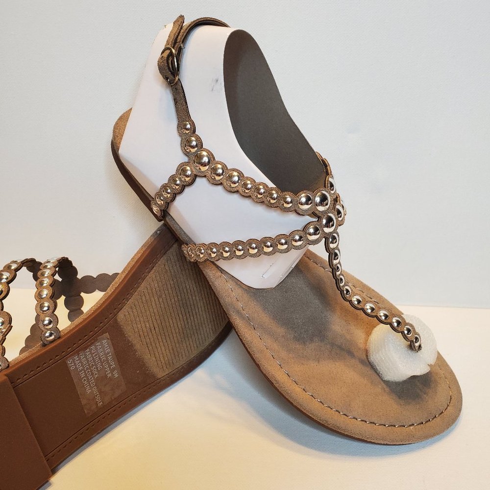 Madden Girl Amie Taupe Pearls Sandals